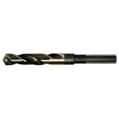 33/64 RHS / RHC HSS 118 Degree Split Point Silver & Deming Reduced Shank Drill - Black & Gold - Exact Industrial Supply