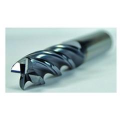 3/8 Dia. x 2-1/2 Overall Length 4-Flute .020 C/R Solid Carbide SE End Mill-Round Shank-Center Cut-AlCrN - Caliber Tooling