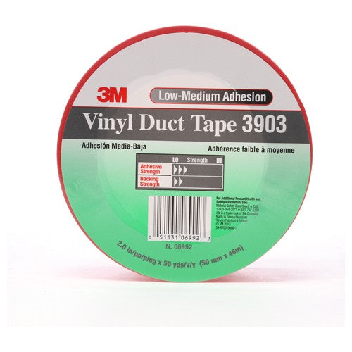 3M Vinyl Duct Tape 3903 Red 2″ × 50 yd 6.5 mil 2 Individually Wrapped Conveniently Packaged - Caliber Tooling