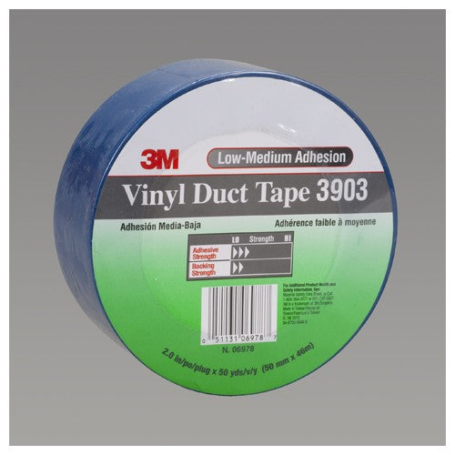 3M Vinyl Duct Tape 3903 Blue 2″ × 50 yd 6.5 mil 2 Individually Wrapped Conveniently Packaged - Caliber Tooling