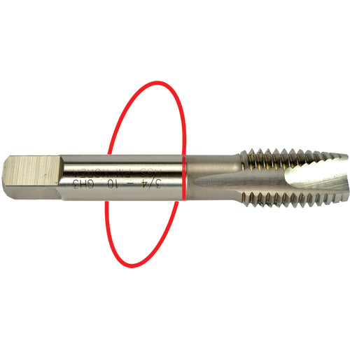 ‎3/8-24 Dia-H3-3 FL-Std Spiral Point Tap - Red Ring - Caliber Tooling