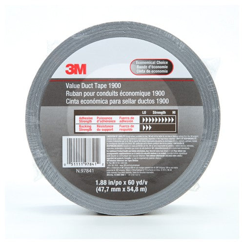 3M Value Duct Tape 1900 Silver 1.88″ × 60 yd 5.8 mi - Caliber Tooling