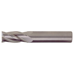 ‎3/8″ × 3/8″ × 1″ × 2-1/2″ RHS / RHC Solid Carbide 4-Flute Square Nose Single End General Purpose End Mill - TiAlN - Exact Industrial Supply