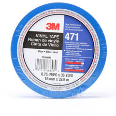 3M Vinyl Tape 471 Blue 3/4″ × 36 yd 5.2 mil Individually Wrapped Conveniently Packaged - Caliber Tooling