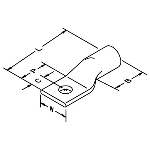 3M Scotchlok Copper One Hole Lug 30018 up to 35 kV 4 AWG Stud Size #10 (5) Gray - Caliber Tooling