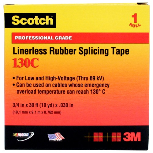 Scotch Linerless Rubber Splicing Tape 130C 1″ × 10 ft Black - Caliber Tooling