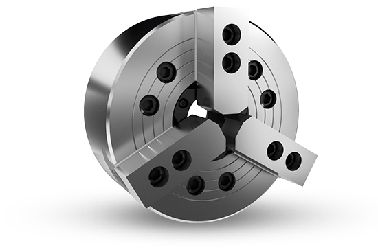 Auto Strong N-200 Series 3-jaw through-hole power chuck (adapter excluded) - Part # N-224 - Exact Industrial Supply