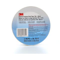 3M General Purpose Vinyl Tape 764 White 2″ × 36 yd 5 mil ndividually Wrapped Conveniently Packaged - Caliber Tooling