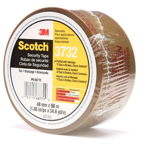 Scotch Printed Message Box Sealing Tape 3732 Tan 48 mm × 50 m - Caliber Tooling