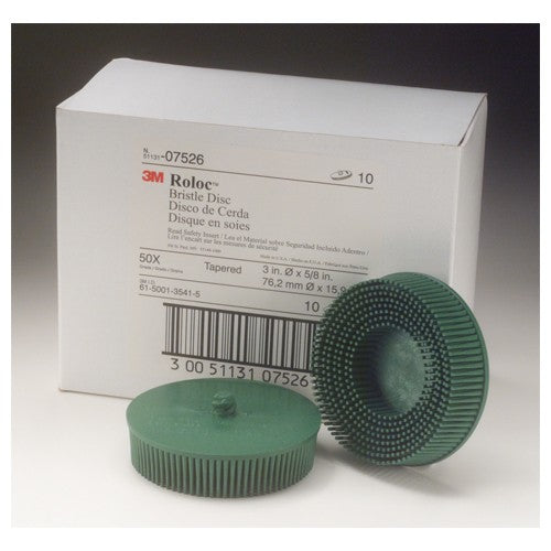 Scotch-Brite Roloc Bristle Disc RD-ZB 07526 50 TR Green 76 mm DSI Insert - Caliber Tooling