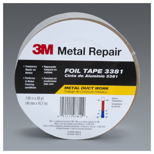 3M Aluminum Foil Tape 3381 Silver 1.88″ × 50 yd 2.8 mil - Caliber Tooling