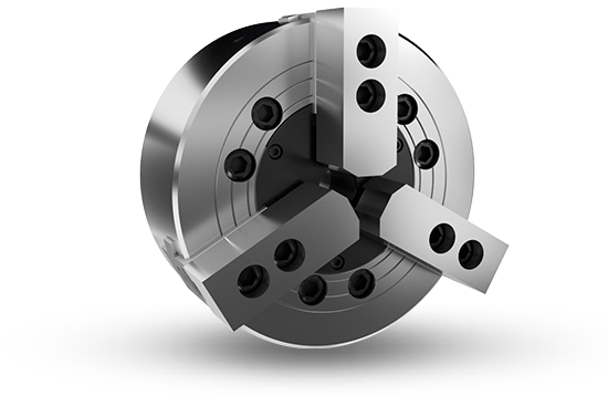 Auto Strong VA Series 3-jaw wedge type non through-hole power chuck (adapter included) - Part # V-208A8 - Exact Industrial Supply