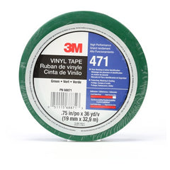 3M Vinyl Tape 471 Green 3/4″ × 36 yd 5.2 mil Individually Wrapped Conveniently Packaged - Caliber Tooling