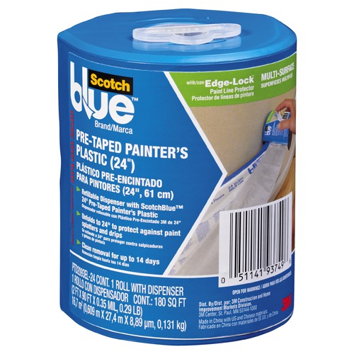 ‎3M ScotchBlue Tape + Plastic with Dispenser PTD2093EL-24-S - Caliber Tooling